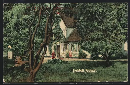 AK Holebüll Pastorat, Kinder vor einem Haus