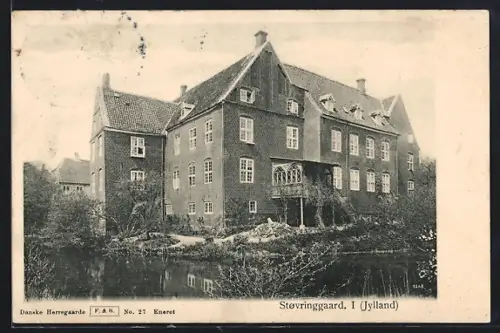 AK Stovringgaard /Jylland, Wasserpartie vor dem Anwesen