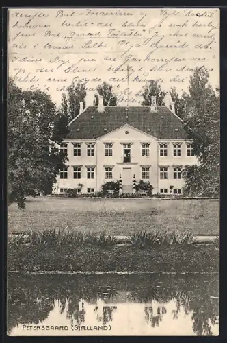 AK Petersgaard / Sjaelland, Teich vor dem Anwesen