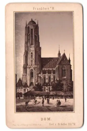 Fotografie Lithographie F. Rau jr., Frankfurt, Ansicht Frankfurt / Main, Blick nach dem Dom