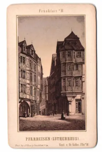 Fotografie Lithographie F. Rau jr., Frankfurt, Ansicht Frankfurt / Main, das Lutherhaus, Pfarreisen
