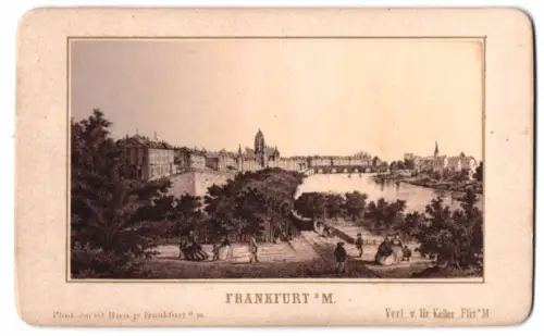 Fotografie Lithographie F. Rau jr., Frankfurt, Ansicht Frankfurt / Main, Blick in die Stadt