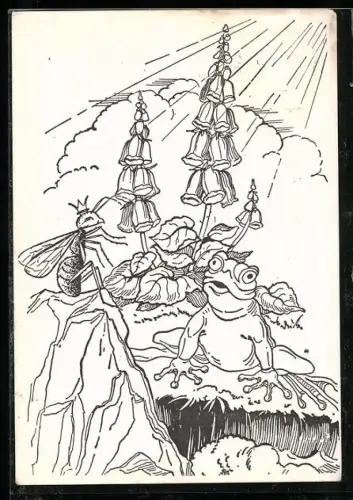 AK Frosch und Bienenkönigin, Fingerhut