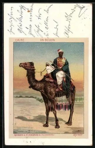Künstler-AK Caire, Un Beduin, Araber auf einem Kamel