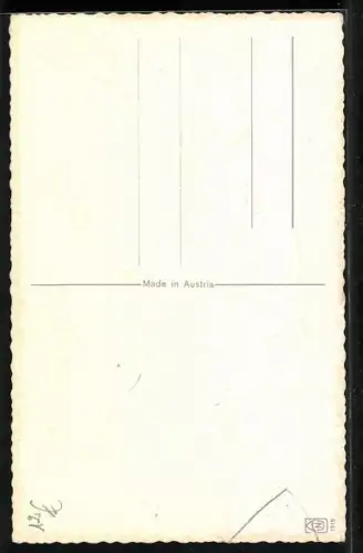 Künstler-AK Krampus bestaunt sein Plakat an einer Litfasssäule