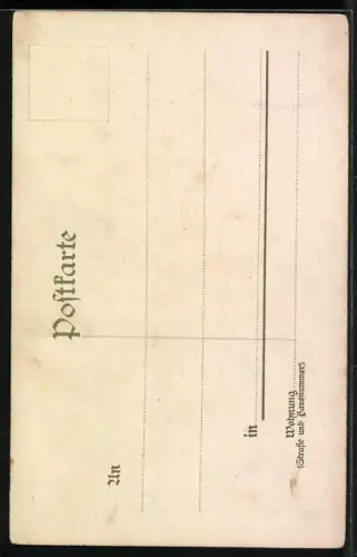 Lithographie Kleiner Amor mit Pfeil und Bogen