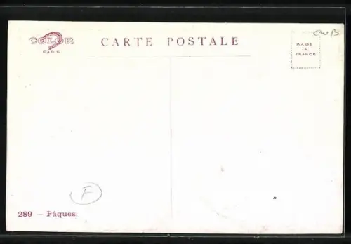 Künstler-AK Amor erschreckt ein Osterküken