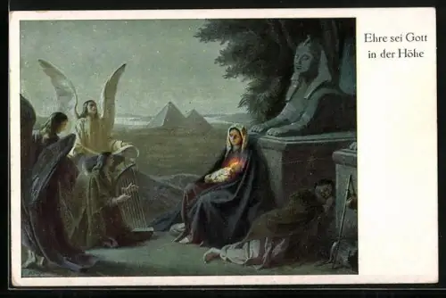 AK Engel mit Maria und Jesus