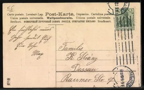 AK Mädchen mit Hufeisen