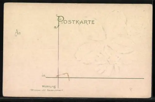 AK Kleeblatt mit Blumen