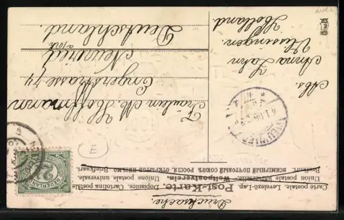 AK Glückliches Neujahr 1906, Eisenbahn