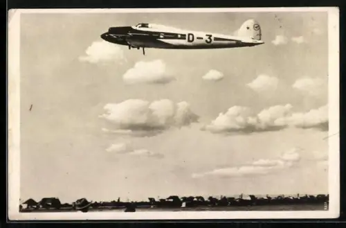 AK Flugzeug Heinkel He 70 Blitz mit eingezogenem Fahrwerk in der Luft