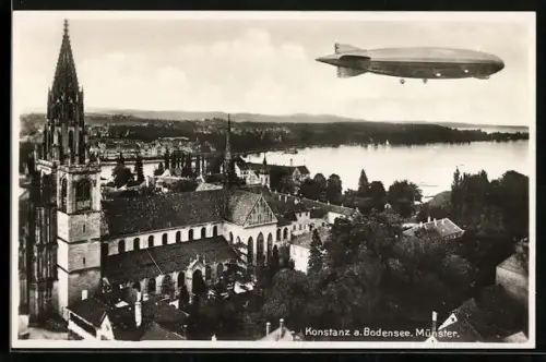 AK Konstanz, Zeppelin über der Kirche
