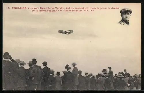 AK Flugzeug Voisin, Pilot Paulhan