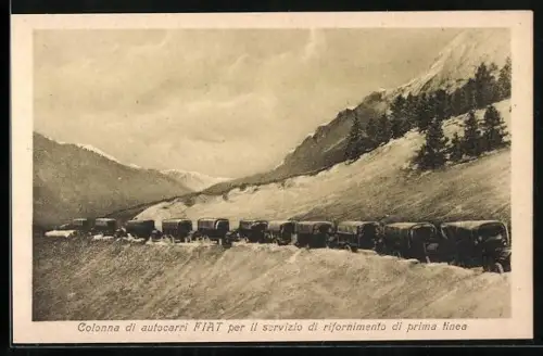 AK Colonna di autocarri Fiat, Lastkraftwagen