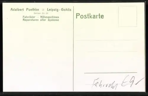 AK Leipzig, Fahrrad, Jungs im Matrosen-Outfit und Mädchen auf ihren Fahrrädern