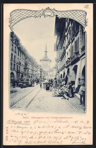 AK Bern, Kramgasse und Zeitglockenturm