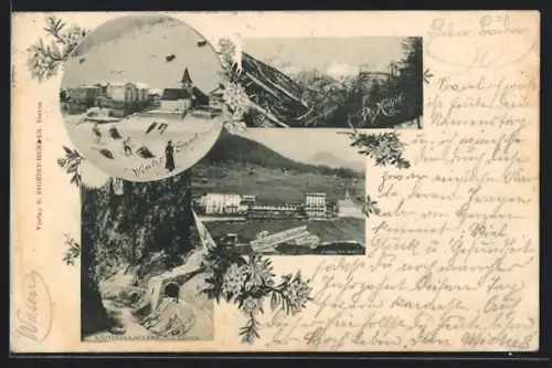 AK Wiesen, Grand, Ortsansicht, Piz Michel, Wintersport, Lawinen Galerie