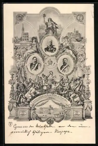 AK Kaiser Wilhelm I., Friedrich Wilhelm III. von Preussen, 1797-1897