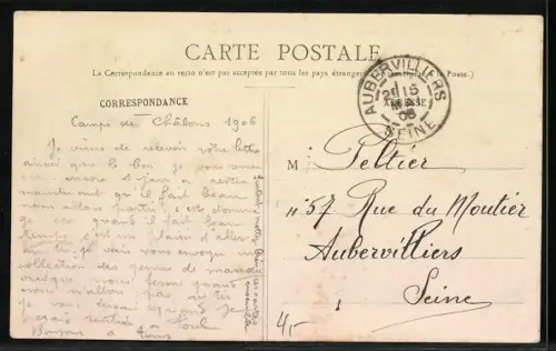 AK Camp de Chalons, L`Artillerie montée et les Obstacles, Sortie du fossée