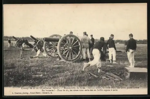 AK Chambaran /Isère, Champ de tir de Chambaran, Manoeuvre de force, 155 court