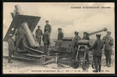 AK Mortier Schneider de 11` de Siege, Guerre Européenne 1914-1916