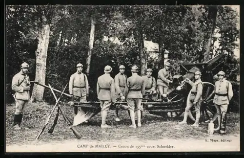AK Camp de Mailly, Canon de 155mm court Schneider