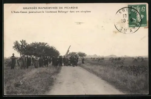 AK L`Auto-Canon poursuivant le Lieutenant Bellanger dans son séroplane, Grandes Manoeuvres de Picardie