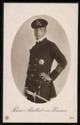 AK Prinz Adalbert von Preussen in Uniform mit Säbel