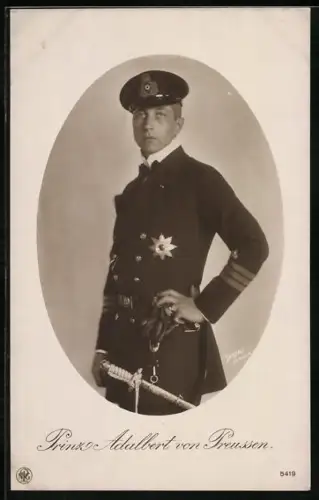 AK Prinz Adalbert von Preussen in Uniform mit Säbel