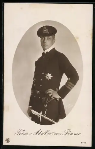AK Prinz Adalbert von Preussen in Uniform mit Säbel