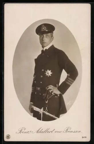 AK Prinz Adalbert von Preussen in Uniform mit Säbel