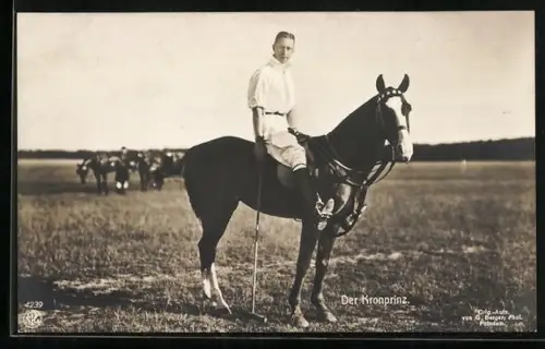 AK Kronprinz Wilhelm von Preussen vor einem Polospiel