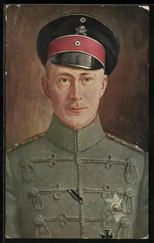 Künstler-AK Kronprinz Wilhelm von Preussen in Husarenuniform