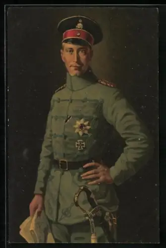 AK Kronprinz Wilhelm von Preussen, Portrait in Uniform
