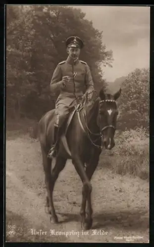 AK Kronprinz Wilhelm von Preussen im Felde als Reiter