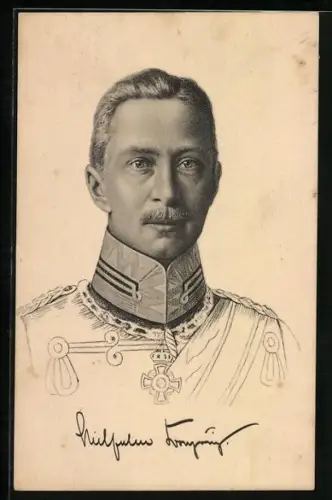 AK Kronprinz Wilhelm von Preussen lächelt in Uniform
