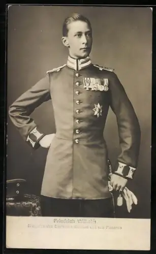 AK Deutscher Kronprinz Wilhelm von Preussen, Uniformfoto