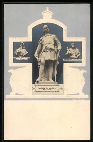 AK Berlin, Denkmal in der Sieges-Allee, Ludwig der Aeltere