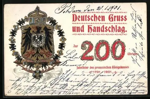 AK Zur 200. jährigen Jubelfeier des preussichen Königshauses, Wappen