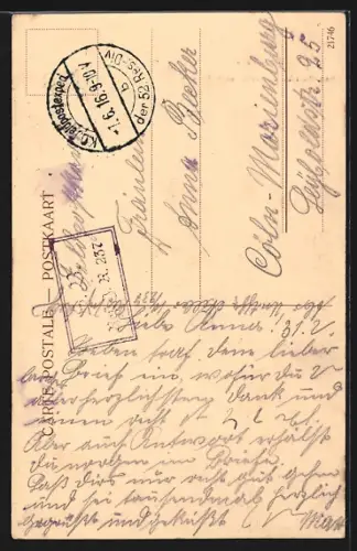 AK Passchendaele, Von feindlicher Artillerie zerschossene Kirche