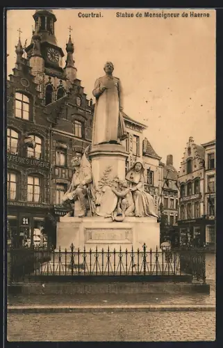 AK Courtrai, Statue de Monseigneur de Haerne