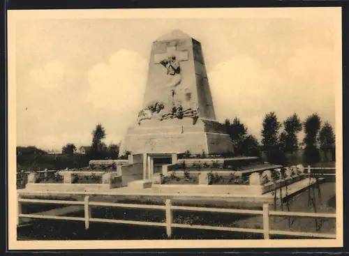 AK Steenstraete, Monument aux morts du 418e Régiment d`Infanterie Francaise