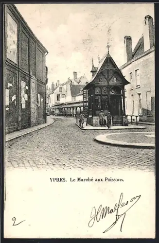 AK Ypres, Le Marché aux Poissons