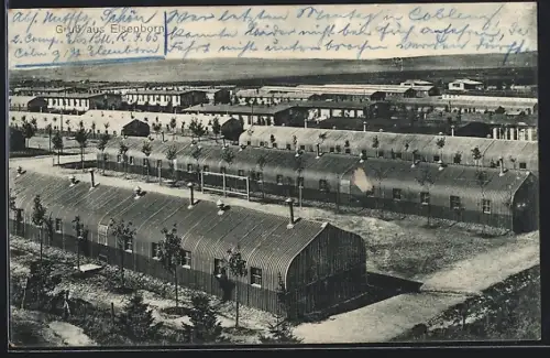 AK Elsenborn, Truppenübungsplatz, Baracken aus der Vogelschau