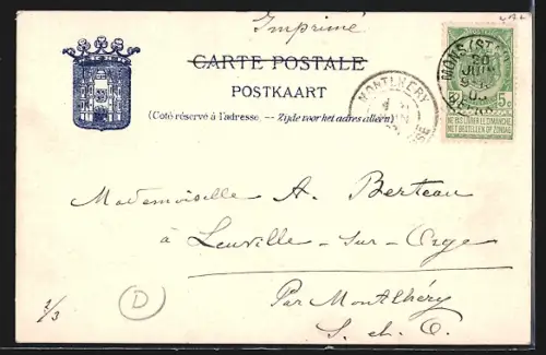 AK Mons, La Tour du Val des Ecoliers, L`Ancienne Poste aux Chevaux