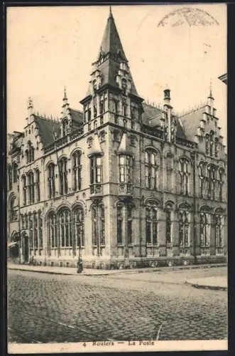 AK Roulers, La Poste, Strassenpartie