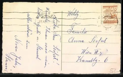 Künstler-AK Beschwipstes Glücksschwein mit Kindern - Neujahrsgruss