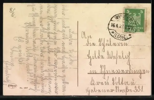 AK Henne verkauft als Marktfrau Blumen und Ostereier, Fröhliche Ostern, vermenschlichte Tiere