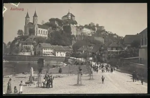 AK Aarburg, Ortsansicht mit Schloss und Brücke